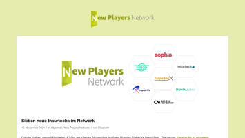 Vorschau auf den New Players Network Artikel von der Versicherungs-App Sophia